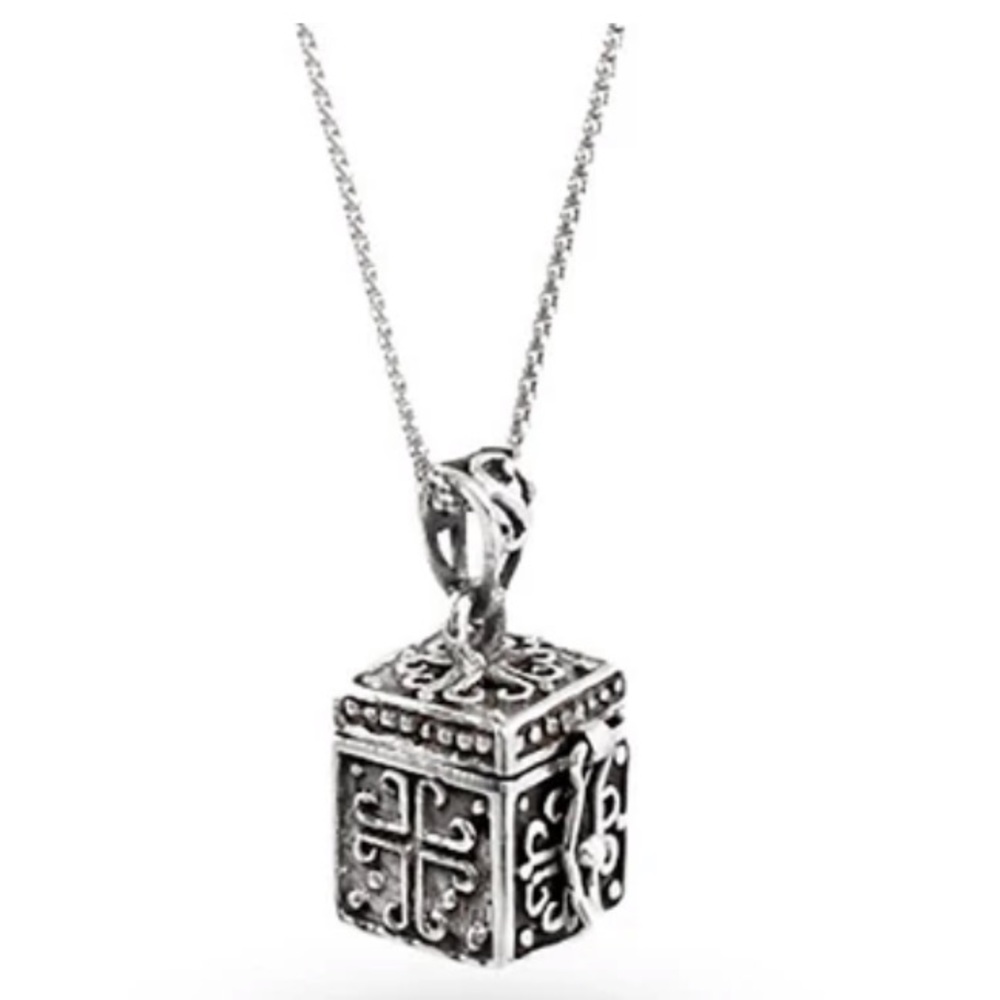 Sterling Silver Prayer Box Pendant